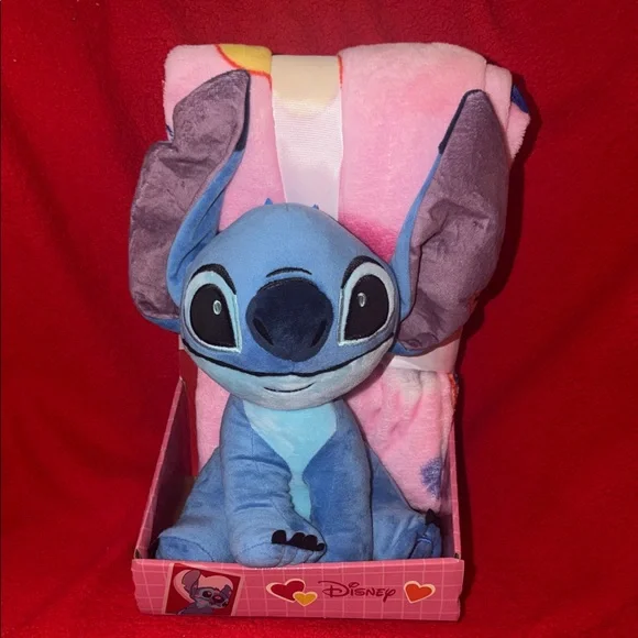 Disney Pink Stitch Character Pillow & Throw Set with Blue Accents - Picture 2 of 3